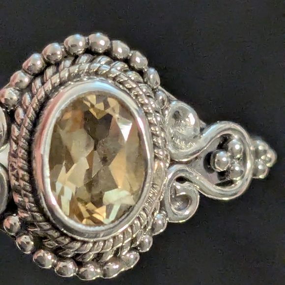 Geniune 925 Sterling Silver Citrine Ring Size 11 - Picture 8 of 10